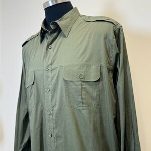 Harbor Bay Long Sleeve Military-Style Button-Up Shirt (Men’s 2XL)